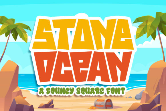 Stone Ocean: A Playful Display Font for Bold Digital Design
